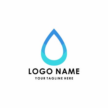 water drop illustration logo vector in blue color