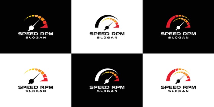 speedometer rpm logo collection vector