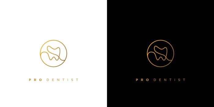 Modern and elegant  pro dentist logo design vector