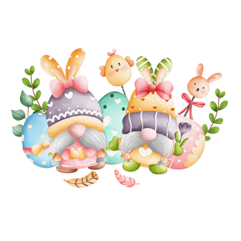 Watercolor cute easter gnome, bunny gnome, Rabbit Gnome Easter Elements png