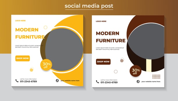 Modern Furniture Sale Social Media Post and web banner Design Template vector