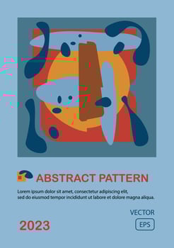 Geometric Abstract Backgrounds Design. Composition of simple geometric shapes on a blue background. For use in Presentation, Flyer and Leaflet, Cards, Landing, Website Design. vector