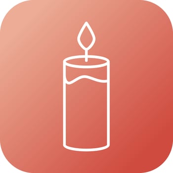 Beautiful Candle Line Vector Icon