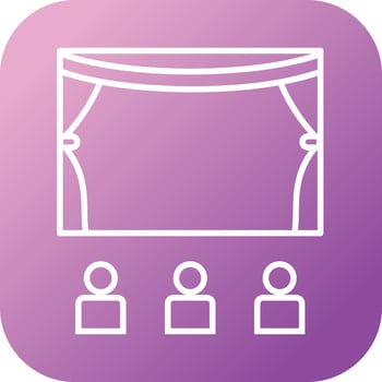 Beautiful Cinema Hall Line Vector Icon