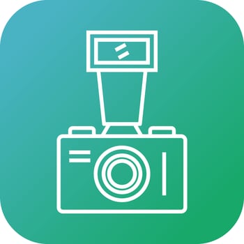 Beautiful Old Video Camera Line Vector Icon
