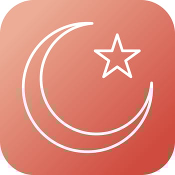 Beautiful Moon and Star Line Vector Icon
