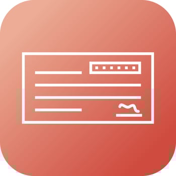 Beautiful Cheque Vector line icon