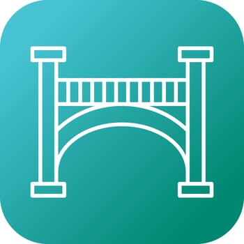 Beautiful bridge vector line icon