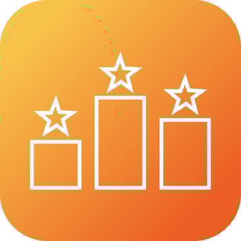 Beautiful Stars ranking vector line icon