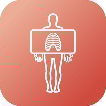 Chest X ray vector line icon