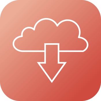 Beautiful Cloud download vector line icon