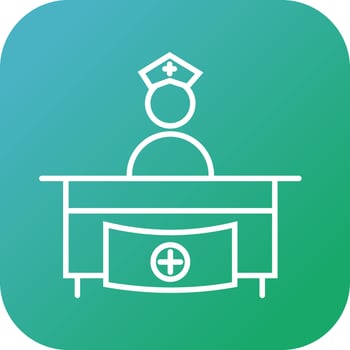 Hospital reception vector line icon