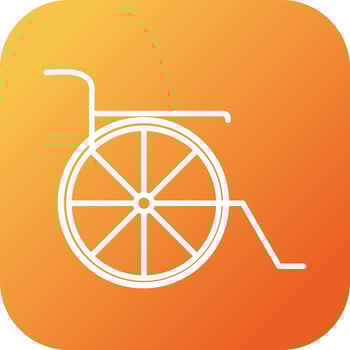 Beautiful wheel chair vector line icon