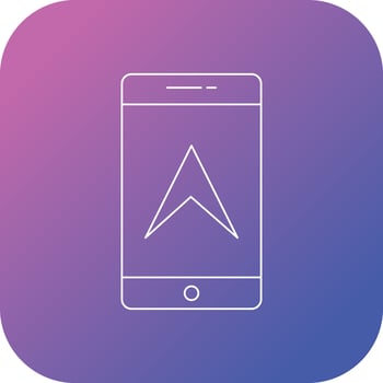 Navigation in mobile line icon vector