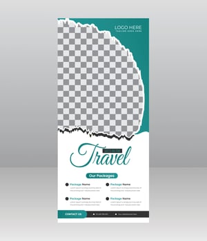 Tour and Travel Sale Roll up Banner Standee with a Place for Photos and Information for Travel Agency Business vector