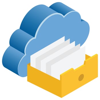 Cloud Files - Isometric 3d illustration. vector