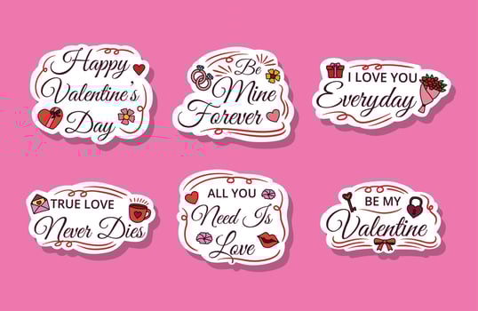 Valentine Sticker Set vector