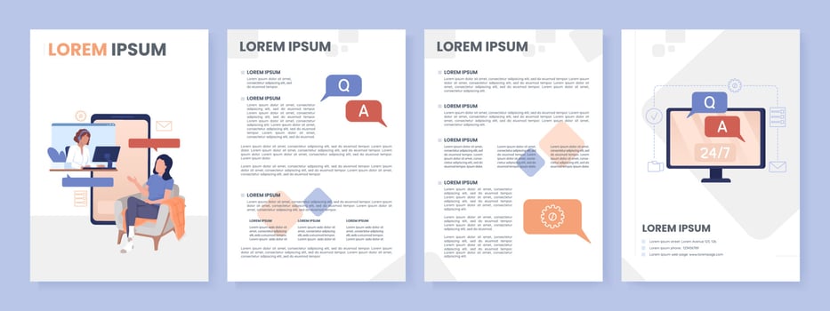 Customer advisor flat vector brochure template