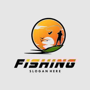 Fishing logo design vector illustration