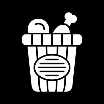 Chicken Bucket Vector Icon