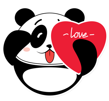 panda love valentine cartoon cute png