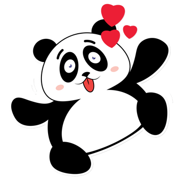 panda love valentine cartoon cute png