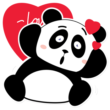 panda love valentine cartoon cute png
