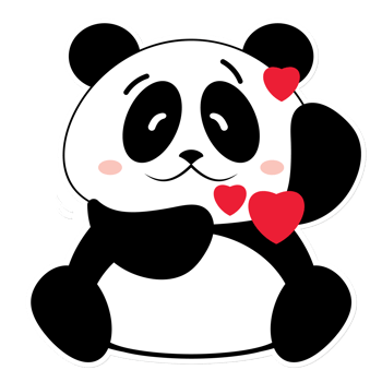 panda love valentine cartoon cute png