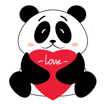 panda love valentine cartoon cute png