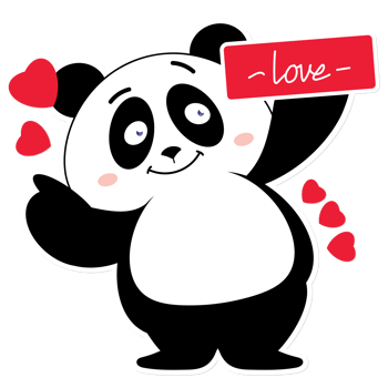 panda love valentine cartoon cute png