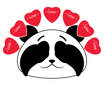 panda love valentine cartoon cute png