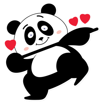panda love valentine cartoon cute png