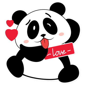 panda love valentine cartoon cute png