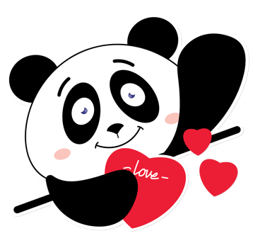 panda love valentine cartoon cute png