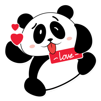 panda love valentine cartoon cute png