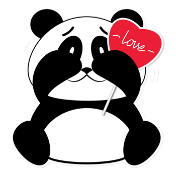 panda love valentine cartoon cute png