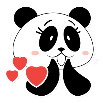 panda love valentine cartoon cute png
