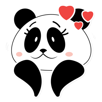 panda love valentine cartoon cute png