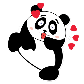 panda love valentine cartoon cute png