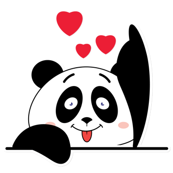 panda love valentine cartoon cute png