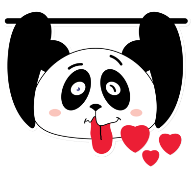 panda love valentine cartoon cute png
