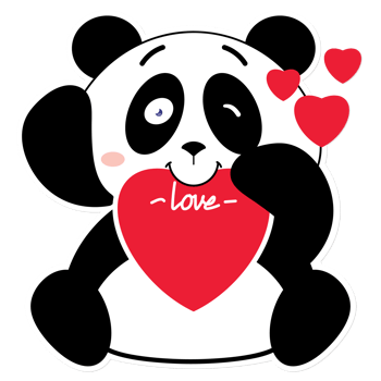 panda love valentine cartoon cute png