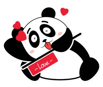 panda love valentine cartoon cute png