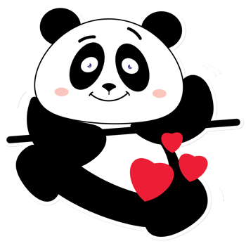 panda love valentine cartoon cute png