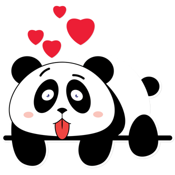 panda love valentine cartoon cute png