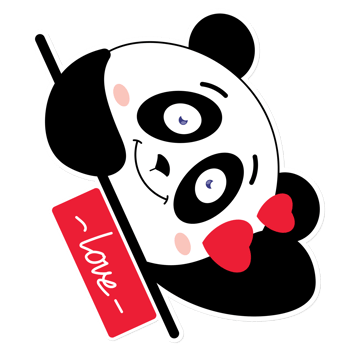 panda love valentine cartoon cute png