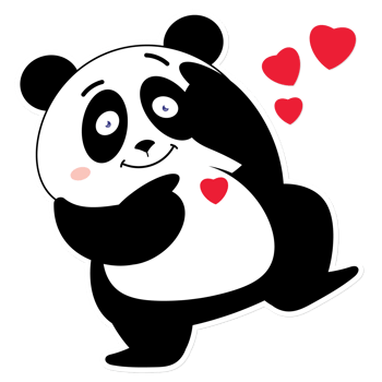 panda love valentine cartoon cute png