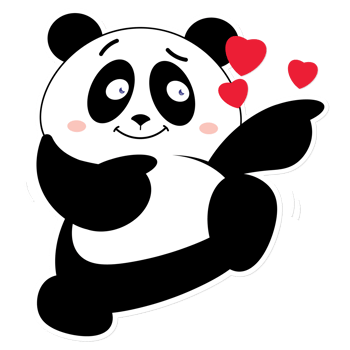 panda love valentine cartoon cute png