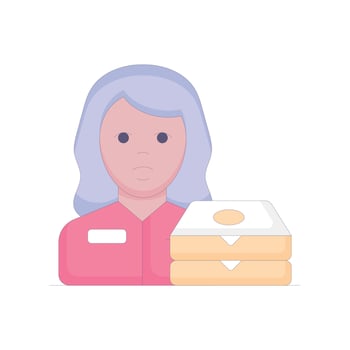 Delivery Woman Vector Icon Without Background Style Illustration. EPS 10 File