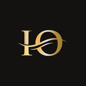Initial IO letter linked logo vector template. Swoosh letter IO logo design. IO Logo design vector